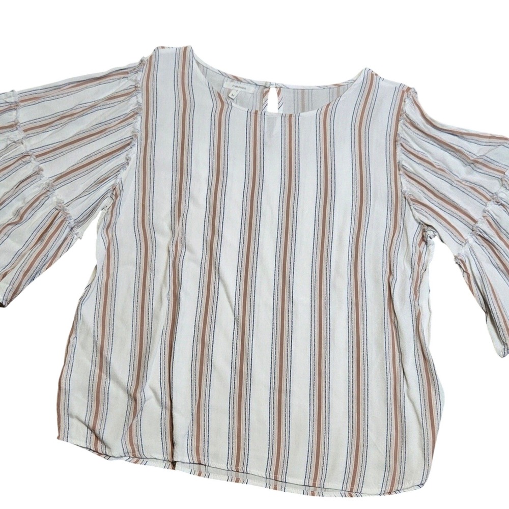 Maurices Striped Bell‎ Sleeve Blouse Top Women's Size M